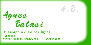 agnes balasi business card