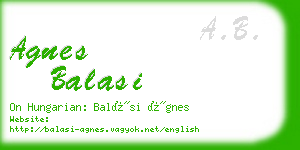 agnes balasi business card